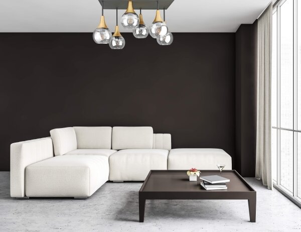 Lustră aplicată SOMA 6xE27/60W/230V negru/auriu/transparent