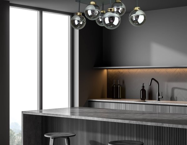 Lustră aplicată DEA 6xE14/60W/230V negru/auriu/negru fumuriu