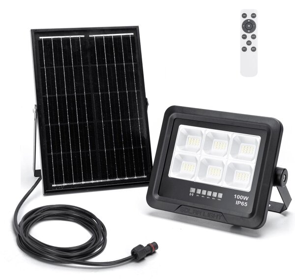 Proiector LED solar dimabil Aigostar LED/100W/3,4V IP65 + telecomandă