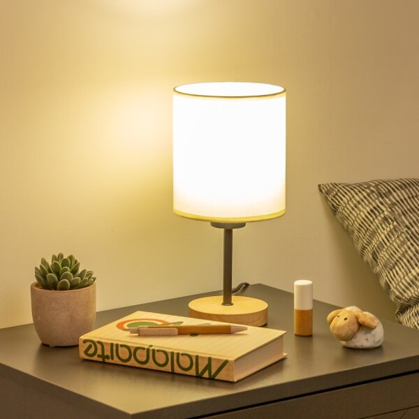 Lampă de masă Brilagi NUBILA WOOD 1xE27/25W/230V stejar/negru/crem