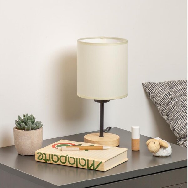 Lampă de masă Brilagi NUBILA WOOD 1xE27/25W/230V stejar/negru/crem