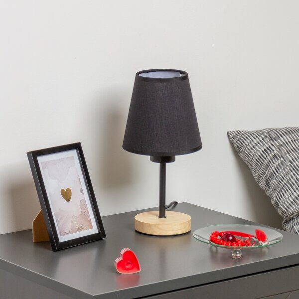 Lampă de masă Brilagi NUBILA WOOD 1xE27/25W/230V stejar/negru