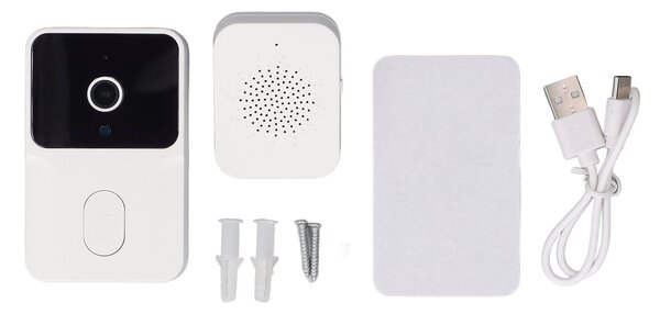 Sonerie Video Smart 4K WiFi, Night Vision, Audio Bidirectional, Alb