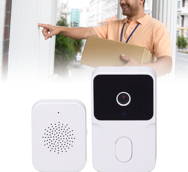 Sonerie Video Smart 4K WiFi, Night Vision, Audio Bidirectional, Alb