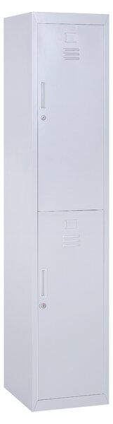 Dulapior Haine din Otel 4 Rafturi 2 Usi cu Inchidere de Siguranta, Gri, 38x46x180cm Vinsetto | Aosom Romania
