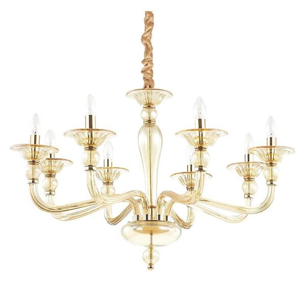 Lustră pe lanț Ideal Lux DANIELI 8xE14/40W/230V d. 85 cm alamă