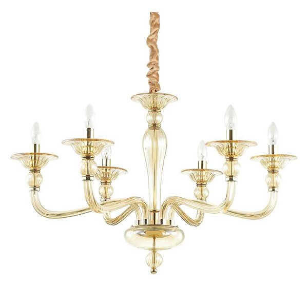 Lustră pe lanț Ideal Lux DANIELI 6xE14/40W/230V d. 85 cm alamă