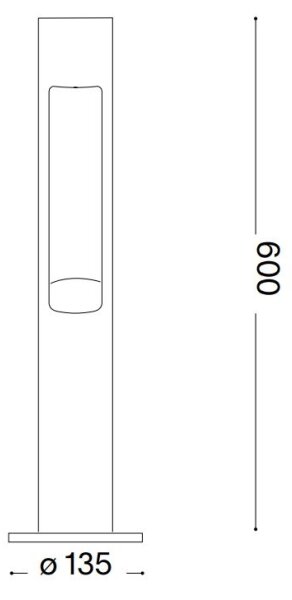Lampă de exterior Ideal Lux ACQUA 1xG9/15W/230V 60 cm IP44 antracit