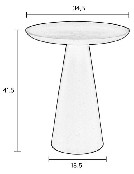 Măsuță auxiliară din aluminiu White Label Ringar, ø 34,5 cm, bej
