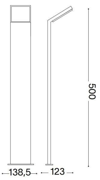 Lampă LED de exterior Ideal Lux STYLE LED/8,5W/230V 4000K 50 cm CRI 90 IP54 negru