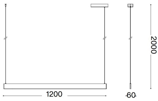 Ideal Lux - Pendul pe cablu DESK LED/36W/230V 120 cm CRI 90 alb