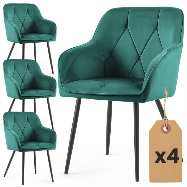 Set 4 scaune de sufragerie Damanto (verde închis). Promo -20%. 1152217