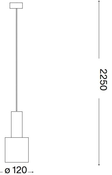 Lustră pe cablu Ideal Lux HOLLY 1xE27/60W/230V d. 12 cm alamă