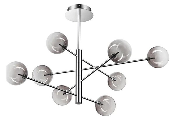Lustră LED pe tijă Ideal Lux EQUINOXE 8xG4/2W/230V d. 128 cm crom/fumuriu