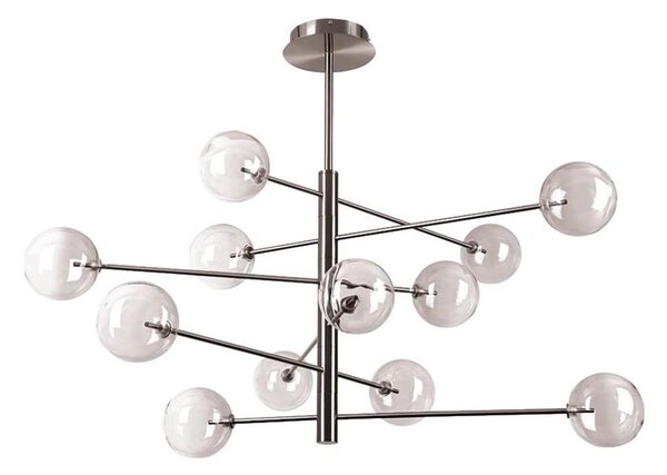 Lustră LED pe tijă Ideal Lux EQUINOXE 12xG4/2W/230V d. 128,1 cm crom/transparent