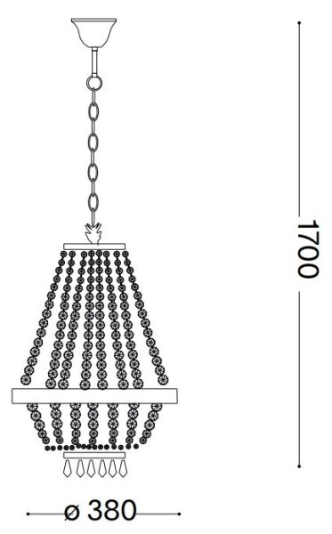 Lustră LED de cristal pe lanț Ideal Lux CAESAR 6xG9/3W/230V d. 38 cm auriu