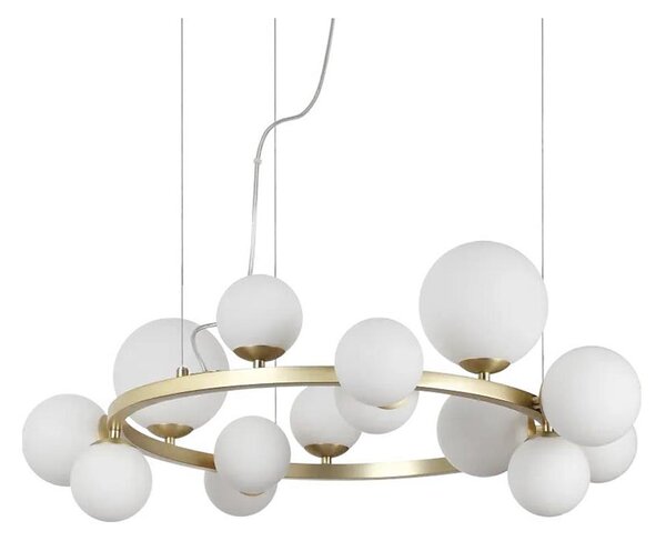 Lustră LED pe cablu Ideal Lux PERLAGE 14xG9/3W/230V d. 85 cm auriu/alb