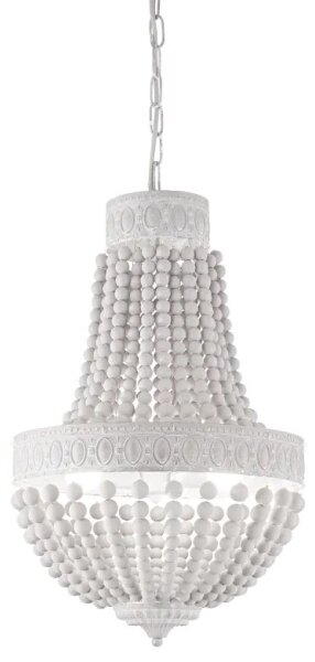 Lustră pe lanț Ideal Lux MONET 6xE14/40W/230V d. 50 cm cânepă/alb