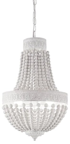 Lustră pe lanț Ideal Lux MONET 6xE14/40W/230V d. 50 cm cânepă/alb