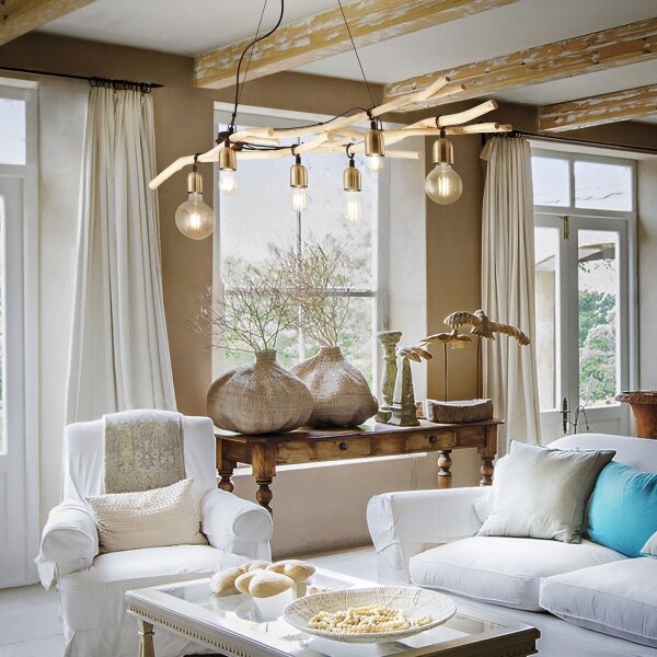 Lustră pe cablu Ideal Lux DRIFTWOOD 6xE27/60W/230V guava