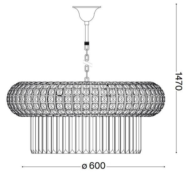 Lustră de cristal pe lanț Ideal Lux NABUCCO 12xE14/40W/230V d. 60 cm auriu