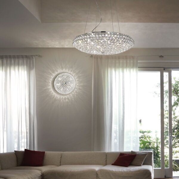 Plafonieră LED de cristal Ideal Lux KING 5xG9/3W/230V d. 38 cm crom