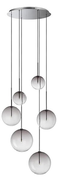 Lustră LED pe cablu Ideal Lux EQUINOXE 6xG4/2W/230V d. 65 cm crom/fumuriu