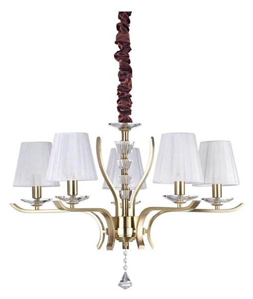Lustră pe lanț Ideal Lux PEGASO 5xE14/28W/230V d. 72 cm auriu
