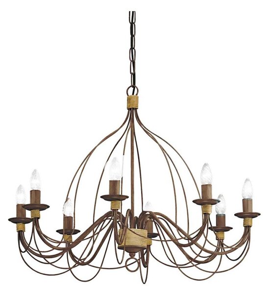 Lustră pe lanț Ideal Lux CORTE 8xE14/40W/230V d. 80 cm cupru