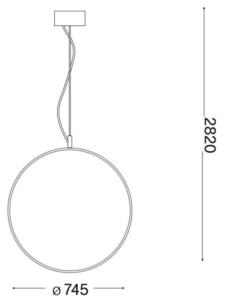 Lustră LED pe cablu Ideal Lux CIRCUS LED/36W/230V d. 74,5 cm CRI 90 negru