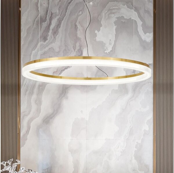 Lustră LED pe cablu Ideal Lux CROWN LED/42W/230V 3000K d. 80 cm CRI 90 alamă