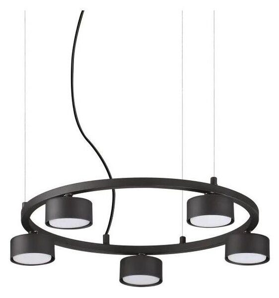 Lustră LED pe cablu Ideal Lux MINOR 5xGX53/9W/230V d. 50 cm negru