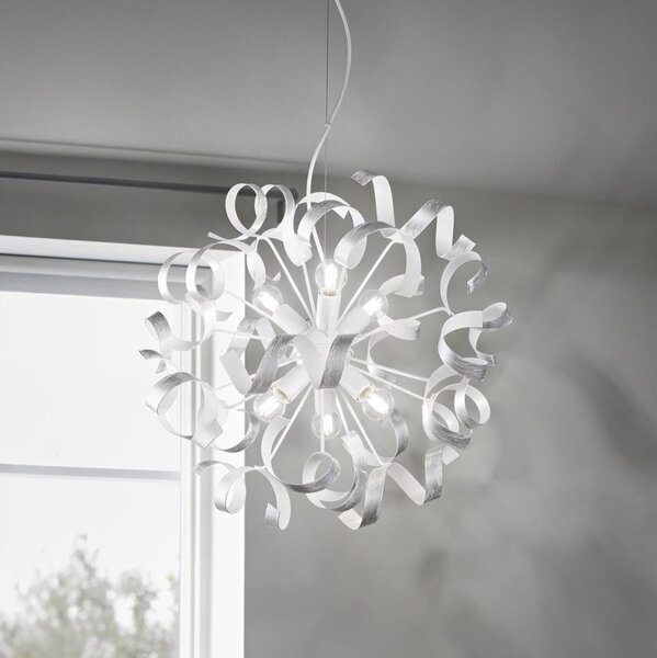Lustră pe cablu Ideal Lux VORTEX 6xE14/40W/230V d. 53 cm argintiu/patină