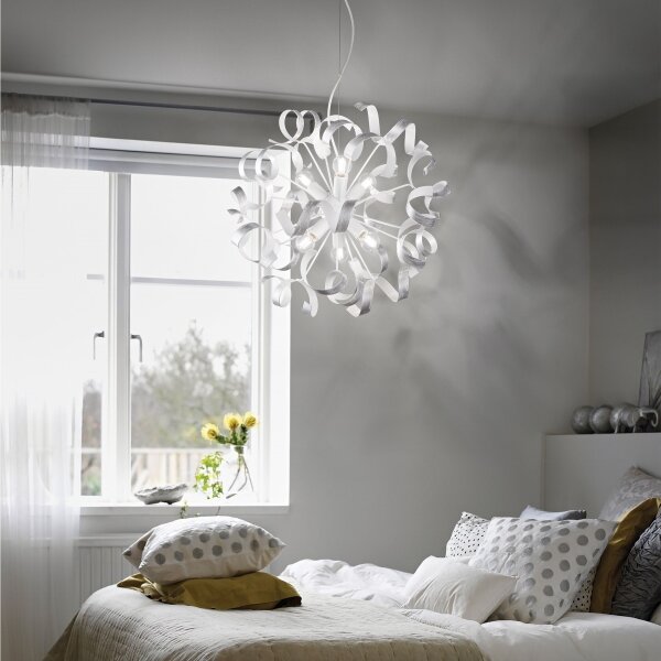 Lustră pe cablu Ideal Lux VORTEX 6xE14/40W/230V d. 53 cm argintiu/patină