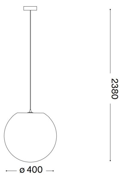 Lustră pe cablu Ideal Lux CARTA 1xE27/25W/230V d. 40 cm alb