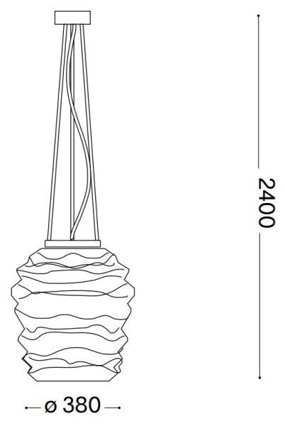 Lustră pe cablu Ideal Lux KARMA 1xE27/60W/230V d. 38 cm alb