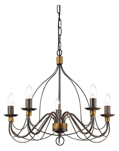 Lustră pe lanț Ideal Lux CORTE 5xE14/40W/230V d. 54 cm cupru