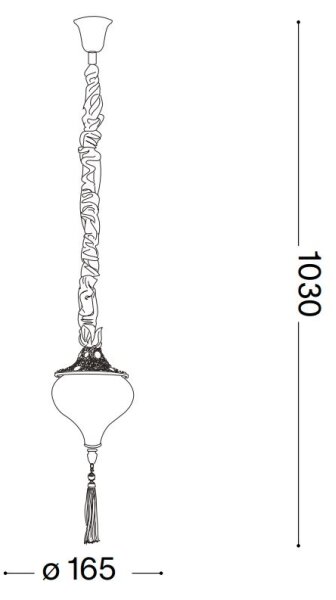 Lustră pe lanț Ideal Lux HAREM 1xE27/42W/230V alamă