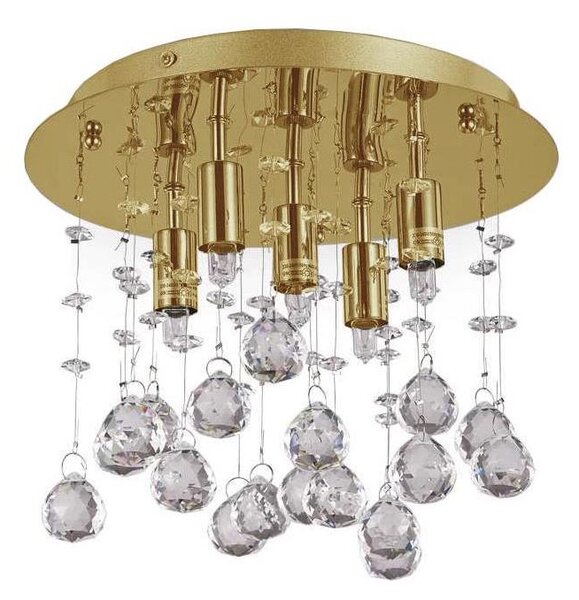 Plafonieră LED de cristal Ideal Lux MOONLIGHT 5xG9/3W/230V d. 26 cm auriu