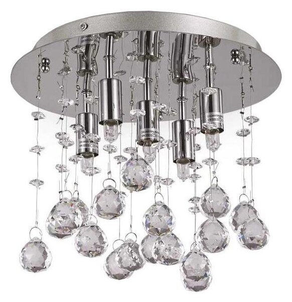 Plafonieră LED de cristal Ideal Lux MOONLIGHT 5xG9/3W/230V d. 26 cm crom lucios