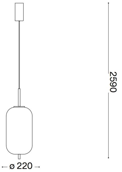Lustră LED pe cablu Ideal Lux UMILE LED/20W/230V d. 22 cm CRI 90 alamă