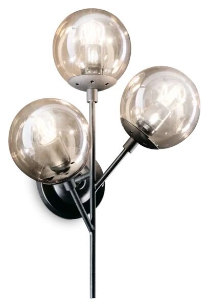 Lampă de perete Ideal Lux KEPLER 3xE27/42W/230V negru/fumuriu