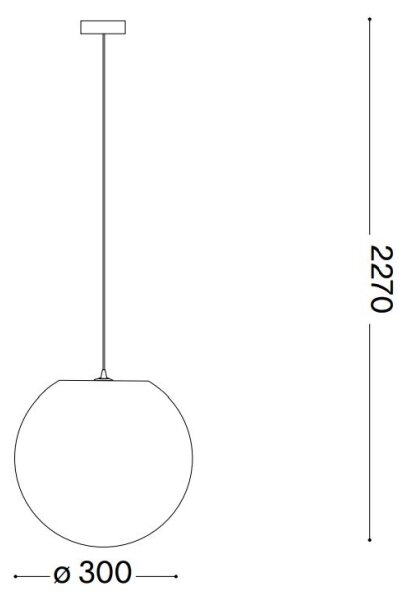 Lustră pe cablu Ideal Lux CARTA 1xE27/25W/230V d. 30 cm alb