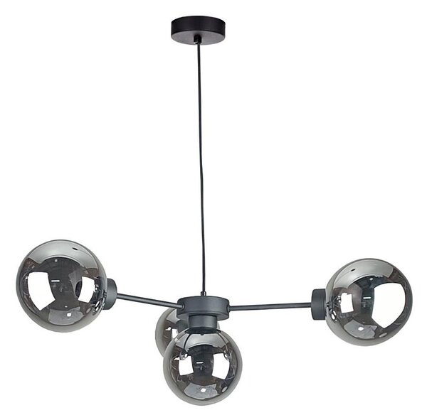 Lustră pe cablu KALIOPE II 4xE14/50W/230V negru/negru fumuriu