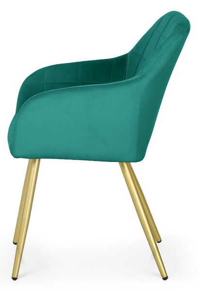 Set 2 scaune de sufragerie Luxemburg (verde închis + auriu). Promo -15%. 1152202