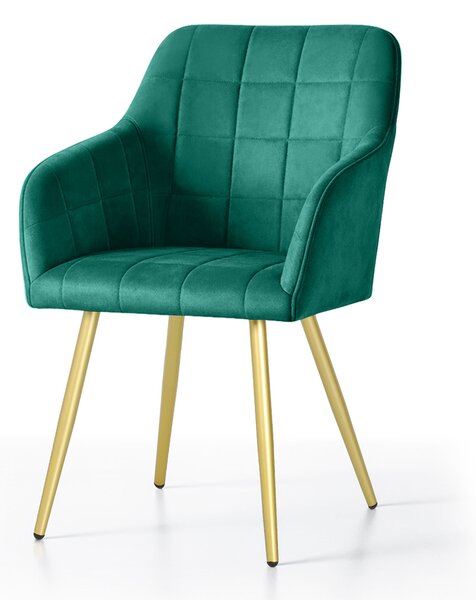 Set 2 scaune de sufragerie Luxemburg (verde închis + auriu). Promo -15%. 1152202