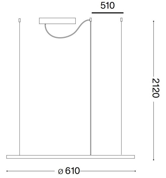 Lustră LED pe cablu Ideal Lux HULAHOOP LED/28W/230V 3000K d. 61 cm CRI 90 alb
