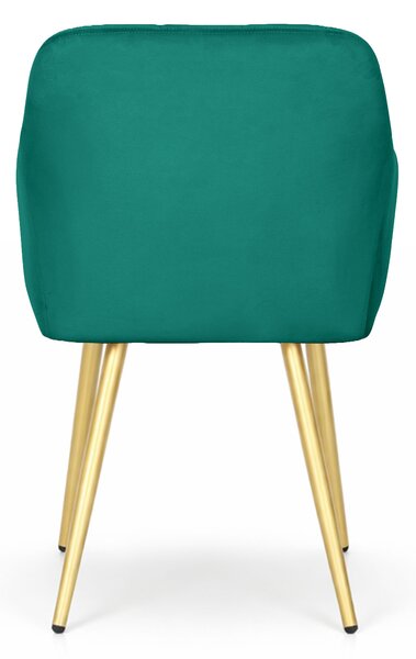 Set 2 scaune de sufragerie Luxemburg (verde închis + auriu). Promo -15%. 1152202