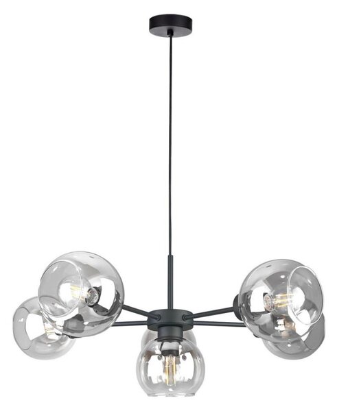 Lustră pe cablu KALIOPE 6xE27/60W/230V negru/transparent