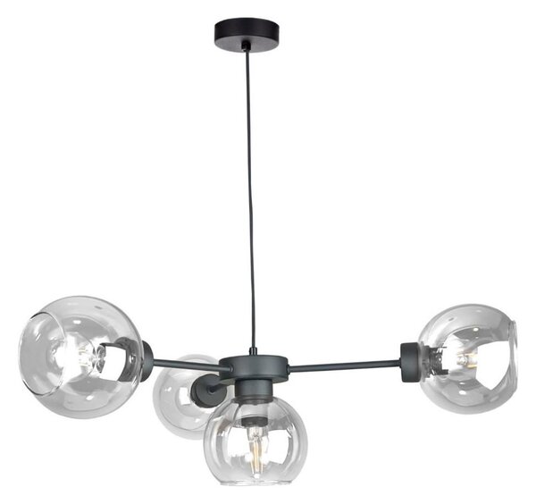 Lustră pe cablu KALIOPE 4xE27/60W/230V negru/transparent